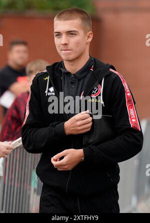 Sheffield, Royaume-Uni. 13 août 2024. Alfie Gilchrist de Sheffield United lors du match de la Coupe Carabao à Bramall Lane, Sheffield. Le crédit photo devrait se lire : Andrew Yates/Sportimage crédit : Sportimage Ltd/Alamy Live News Banque D'Images