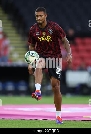 Sheffield, Royaume-Uni. 13 août 2024. Vinícius Souza de Sheffield s'est unie lors du match de la Coupe de Carabao à Bramall Lane, Sheffield. Le crédit photo devrait se lire : Simon Bellis/Sportimage crédit : Sportimage Ltd/Alamy Live News Banque D'Images