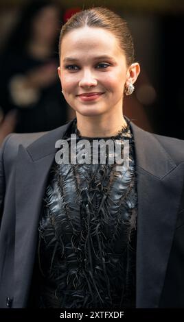 Londres, Royaume-Uni. 14 août 2024. Cailee Spaeny vue au gala britannique de la projection d'Alien Romulus. Crédit : lounisPhotography/Alamy Live News Banque D'Images