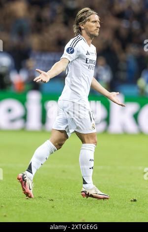 Stadion Narodowy, Varsovie, Pologne. 14 août 2024. UEFA Super Cup Football, Real Madrid contre Atalanta ; Luca Modric (Real) crédit : action plus Sports/Alamy Live News Banque D'Images