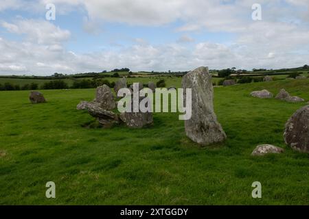 Ballynoe Stone Circle, comté de Down, Irlande du Nord Banque D'Images