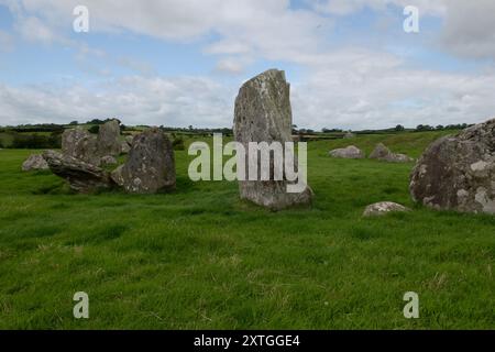 Ballynoe Stone Circle, comté de Down, Irlande du Nord Banque D'Images