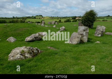 Ballynoe Stone Circle, comté de Down, Irlande du Nord Banque D'Images