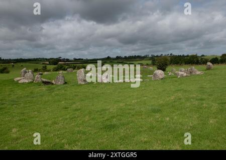 Ballynoe Stone Circle, comté de Down, Irlande du Nord Banque D'Images