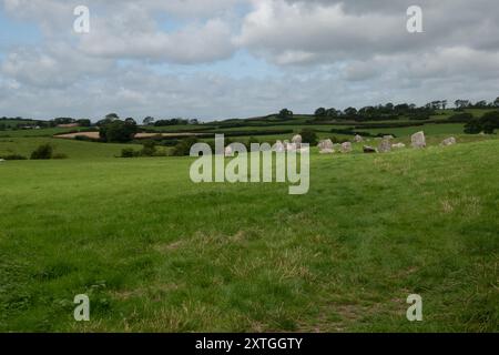 Ballynoe Stone Circle, comté de Down, Irlande du Nord Banque D'Images