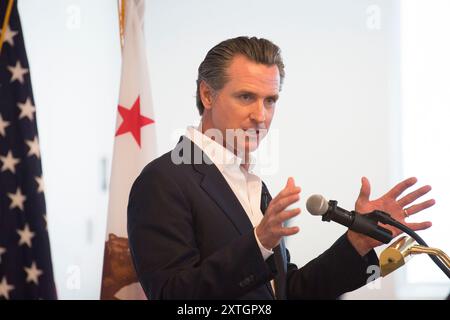 Lieutenant Gov. Gavin Newsom, le premier leader parmi de nombreux candidats dans la course au poste de gouverneur de 2018 Banque D'Images