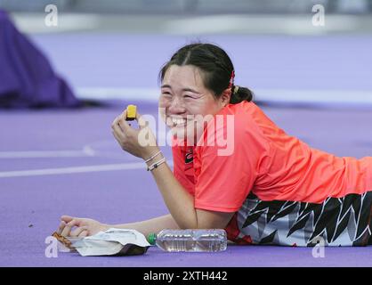 Saint-Denis, France. 10 août 2024. Haruka Kitaguchi (JPN) Athlétisme : finale de lancer Javelin féminin lors des Jeux Olympiques de Paris 2024 au stade de France à Saint-Denis. Crédit : AFLO SPORT/Alamy Live News Banque D'Images