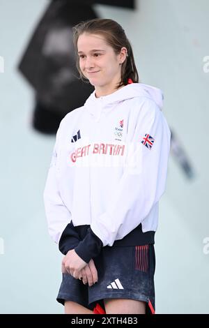 Le Bourget, France. Crédit : MATSUO. 10 août 2024. McNEICE Erin (GBR) escalade sportive : Boulder & Lead femmes, finale de Boulder lors des Jeux Olympiques de Paris 2024 au Bourget Sport Climbing, au Bourget, France. Crédit : MATSUO . K/AFLO SPORT/Alamy Live News Banque D'Images