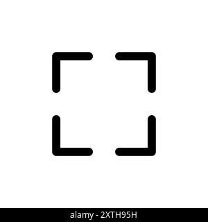 Logo icône plein écran. Développez jusqu'au signe et au symbole plein écran. Symbole des flèches Illustration de Vecteur