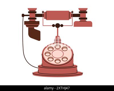 composez le téléphone vieux rétro style vintage dispositif de communication obsolète antique stuff illustration d'icône de conception électronique classique Illustration de Vecteur