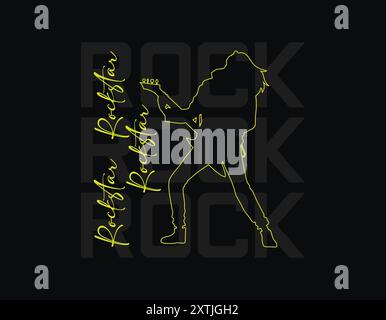 Design de t-shirt de typographie sur le thème de la musique rock, design de t-shirt pour amoureux de la musique, design de t-shirt de musique rock, design de t-shirt rock vibe Illustration de Vecteur