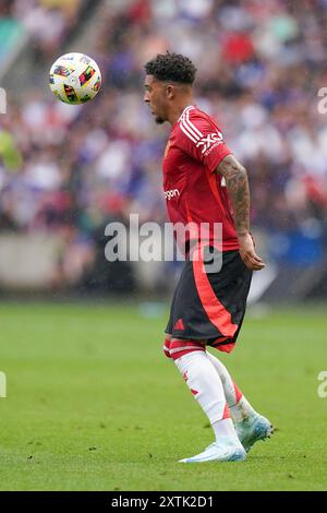 Manchester United Jadon Sancho lors du match amical de pré-saison des Glasgow Rangers FC contre Manchester United FC au Scottish Gas Murrayfield Stadium, Édimbourg, Écosse, Royaume-Uni le 20 juillet 2024 Banque D'Images