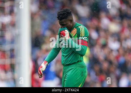 Le gardien de Manchester United André Onana (24 ans) lors du match amical de pré-saison des Glasgow Rangers FC contre Manchester United FC au Scottish Gas Murrayfield Stadium, à Édimbourg, en Écosse, au Royaume-Uni le 20 juillet 2024 Banque D'Images