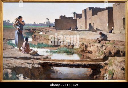 Gustave Guillaumet (Puteaux 1840 - Paris 1887), la Seguia, près de Biskra, Algérie, 1884, musée d'Orsay, Paris, France Banque D'Images