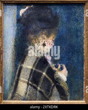 Pierre Auguste Renoir (Limoges 1841 - Cagnes-sur-mer 1919), jeune femme à la voilette, vers 1875, Musée d'Orsay, Paris, France Banque D'Images