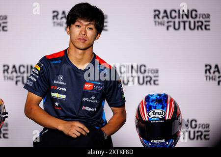 Red Bull Ring, Spielberg, Autriche. 15 août 2024. MotoGP autrichien 2024, jour de l'arrivée ; pilote Moto2 ai Ogura lors de la conférence de presse pré-événement au MotoGP autrichien crédit : action plus Sports/Alamy Live News Banque D'Images