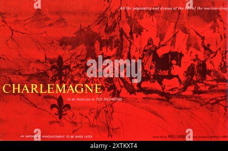 Publicité promotionnelle de pré-production pour l'épopée historique finalement non faite CHARLEMAGNE qui sera produite par TED RICHMOND à partir du livre de Harold Lamb scénario Noel Langley pour Metro Goldwyn Mayer (MGM) Banque D'Images