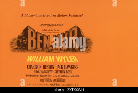 CHARLTON HESTON JACK HAWKINS HAYA HARAREET STEPHEN BOYD et HUGH GRIFFITH dans BEN-HUR 1959 réalisateur WILLIAM WYLER roman général Lew Wallace scénario Karl Tunberg musique Miklos Rozsa producteur Sam Zimbalist Metro Goldwyn Mayer (MGM) Banque D'Images