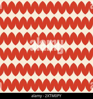 Seamless Vector motif vecteur bandes géométriques tricotées blanches et rouges, textile, emballage. Illustration vectorielle Illustration de Vecteur