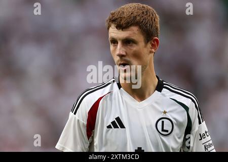 Varsovie, Pologne. 15 août 2024. Marc Gual de Legia lors de la Ligue des conférences de l'UEFA, troisième tour de qualification, match de 2e manche entre Legia Varsovie et Brondby IF le 15 août 2024 à Pepsi Arena de Varsovie, Pologne - photo Piotr Matusewicz/DPPI crédit : DPPI Media/Alamy Live News Banque D'Images