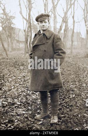 Mécanicien aérien, 2e classe, P. Egan du Royal Naval Air Service sur le front occidental, 1917. Banque D'Images