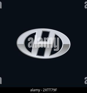 Design de logo Creative H Metal Illustration de Vecteur