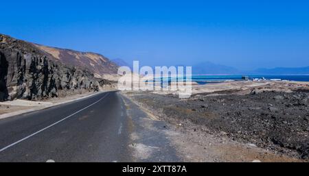 Côte salée du lac Assal, Djibouti Banque D'Images