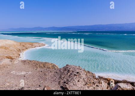 Côte salée du lac Assal, Djibouti Banque D'Images
