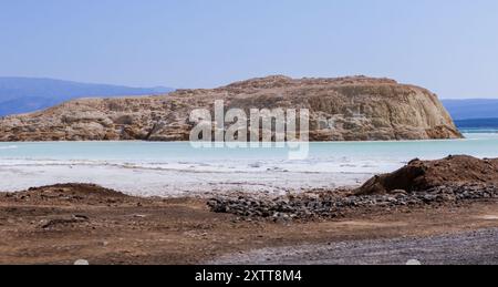 Côte salée du lac Assal, Djibouti Banque D'Images