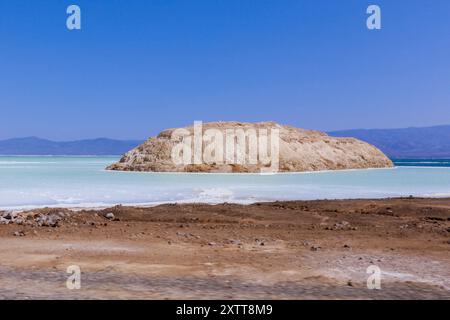 Côte salée du lac Assal, Djibouti Banque D'Images