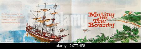 Publicité promotionnelle de pré-production de 1960 pour le remake qui mettrait en vedette MARLON BRANDO dans le rôle de Fletcher Christian et TREVOR HOWARD dans le rôle de Captain Bligh dans MUTINY ON THE BOUNTY (sorti en 1962) les réalisateurs CAROL REED remplacé par LEWIS MILESTONE des romans Mutiny on the Bounty et Pitcairn's Island de Charles Nordhoff et James Norman Hall Producteur Aaron Rosenberg Arcola Productions / Metro Goldwyn Mayer (MGM) Banque D'Images
