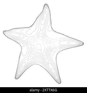 Contour Sea star fish marine, illustration vectorielle d'une étoile de mer. Icône vectorielle de dessin au trait pour les applications et les sites Web Illustration de Vecteur