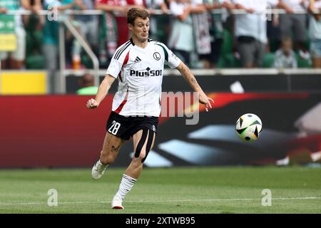 Varsovie, Pologne. 16 août 2024. Marc Gual de Legia lors de la Ligue des conférences de l'UEFA, troisième tour de qualification, match de 2e manche entre Legia Varsovie et Brondby IF le 15 août 2024 à Pepsi Arena de Varsovie, Pologne - photo Piotr Matusewicz/DPPI crédit : DPPI Media/Alamy Live News Banque D'Images