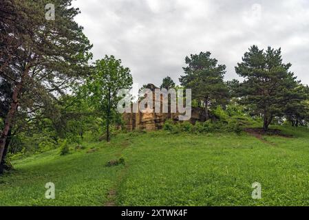 Pierres rouges sur le territoire du Kislovodsk. Russie Banque D'Images