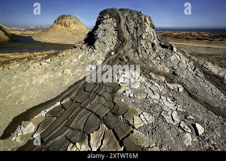 Azerbaïdjan, volcans, volcans de boue, rayon Qobustan, Azerbaïdjan, Asie Banque D'Images