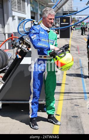 Ralf Schumachr nach den ersten Runden im Ligier JS P320 LMP3 Renner BEI seinem Motorsport Comback als Rennfahrer auf dem Nuerburgring Motorsport, ADAC prototype Cup Germany 2024, Lauf 5, Nuerburgring, Nuerburg, Rheinland-Pfalz, 16.08.2024 Foto : Eibner-Pressefoto/Juergen Augst Banque D'Images