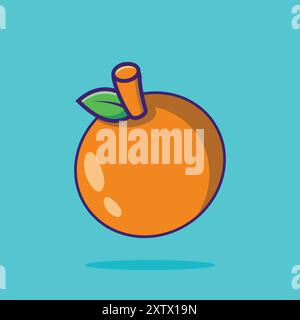 Ripe Orange fruit illustrations vecteur Ripe Orange dessin animé est isolé sur un fond de couleur solide Illustration de Vecteur