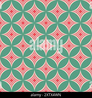 motif abstrait sans couture abstrait géométrique rouge et vert. emballage textile à motif vectoriel géométrique complexe. Illustration vectorielle Illustration de Vecteur