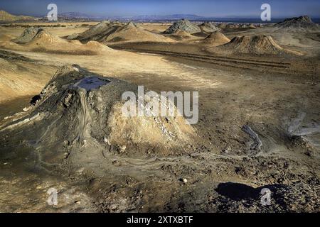 Azerbaïdjan, volcans, volcans de boue, rayon Qobustan, Azerbaïdjan, Asie Banque D'Images