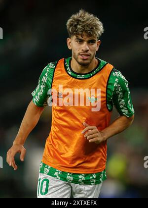 Sevilla, Espagne. 15 août 2024. ABDE Ezzalzouli du Real Betis lors du match la Liga EA Sports entre le Real Betis et le Girona FC a joué au stade Benito Villamarin le 15 août 2024 à Séville, en Espagne. (Photo de Antonio Pozo/PRESSINPHOTO) crédit : AGENCE SPORTIVE PRESSINPHOTO/Alamy Live News Banque D'Images