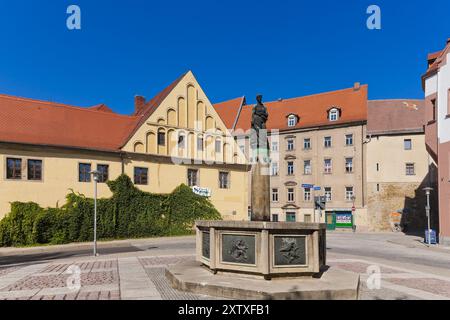 (â© Sylvio Dittrich +49 1772156417) Merseburg, fontaine, pharmacie cathédrale Banque D'Images