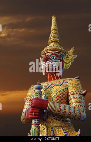 Yak, Yaksa, Teppanom, gardien de temple en Thaïlande, Pattaya, Chon Buri, Chon Buri, Thaïlande, Asie Banque D'Images