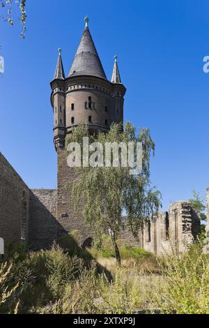 Merseburg ruine Water Tower Sixti Church Banque D'Images