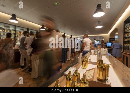Les touristes visitent la parfumerie Fragonard, Grasse est considérée comme la capitale mondiale du parfum, Grasse, département Alpes-Maritimes, France, Europe Banque D'Images