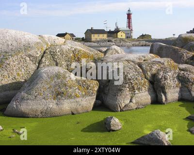 Phare sur l'île d'Utklippan Banque D'Images