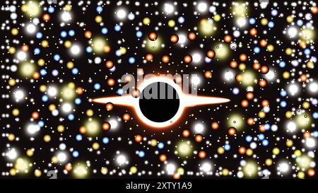 GALAXIE DE L'UNIVERS AVEC TROU NOIR Illustration de Vecteur