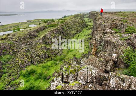 Thingvellir fissure zone, Islande (rencontre de la plaque nord-américaine et de la plaque euro-asiatique) Banque D'Images