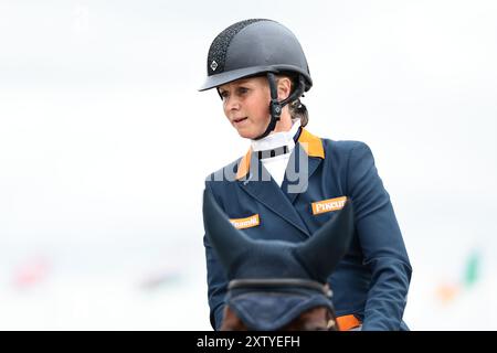 Renske KROEZE des pays-Bas avec Korella van de Watermolen lors du dressage du CCIO4*-NC-S · Prix Adeps au concours complet International d'Arville le 16 août 2024, Gesves, Belgique (photo de Maxime David - MXIMD Pictures) crédit : MXIMD Pictures/Alamy Live News Banque D'Images