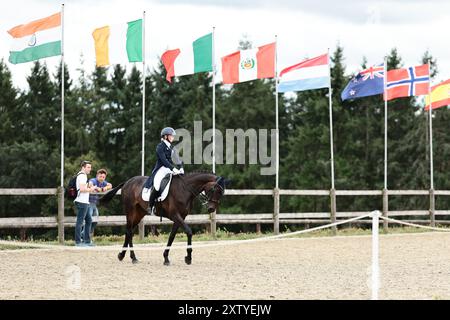 Molly EVANS d'Irlande avec Wellan Graffiti lors du dressage du CCIO4*-NC-S · Prix Adeps au concours complet International d'Arville le 16 août 2024, Gesves, Belgique (photo de Maxime David - MXIMD Pictures) crédit : MXIMD Pictures/Alamy Live News Banque D'Images