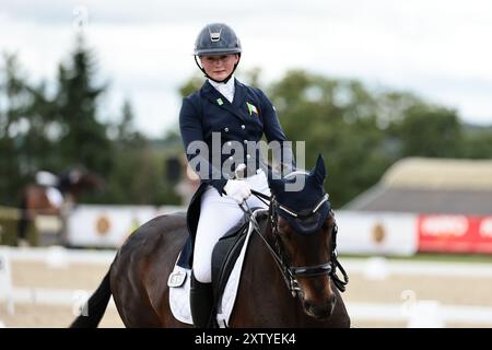 Molly EVANS d'Irlande avec Wellan Graffiti lors du dressage du CCIO4*-NC-S · Prix Adeps au concours complet International d'Arville le 16 août 2024, Gesves, Belgique (photo de Maxime David - MXIMD Pictures) crédit : MXIMD Pictures/Alamy Live News Banque D'Images